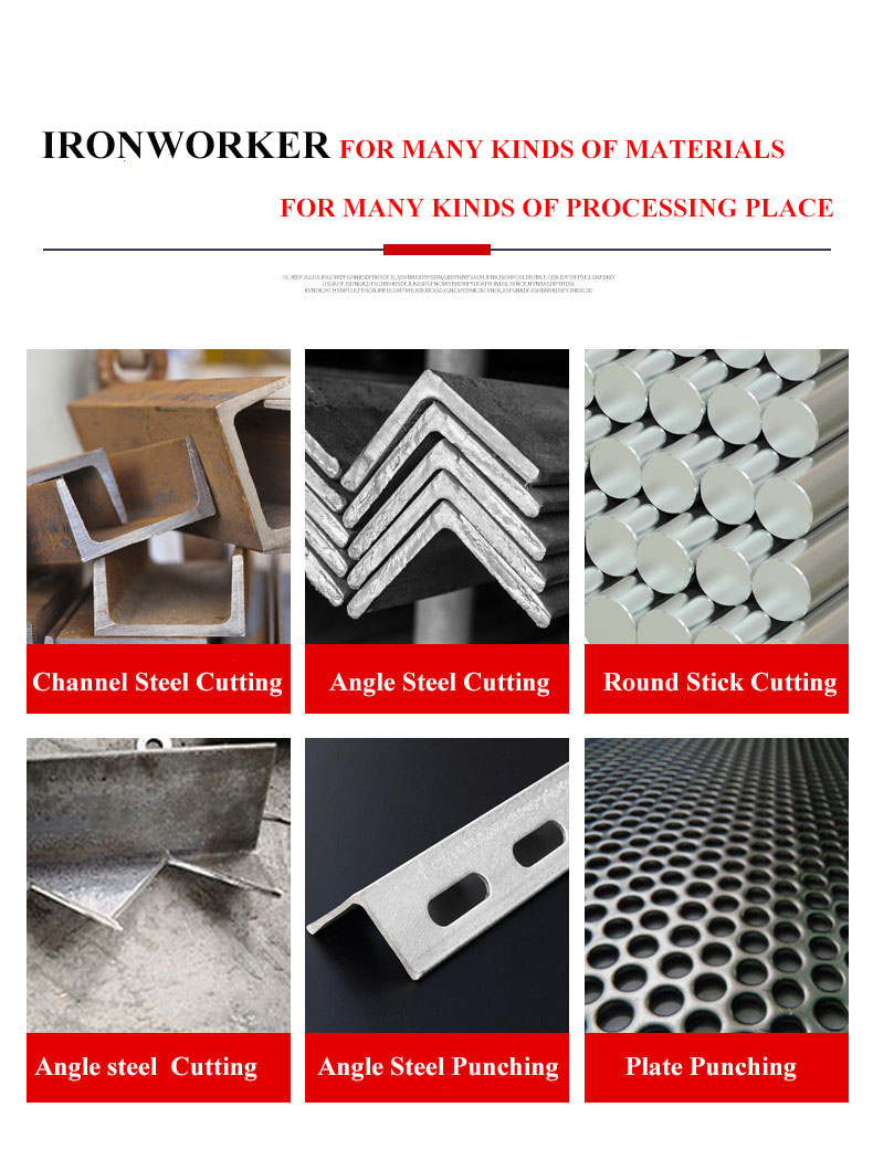 Hydraulic Ironworker 25 Ton Hand Tools Hydraulic Combined Punching And Cutting Machine Hidrauliniai geležies apdirbimo 25 tonų rankiniai įrankiai Hidraulinė kombinuota perforavimo ir pjovimo mašina