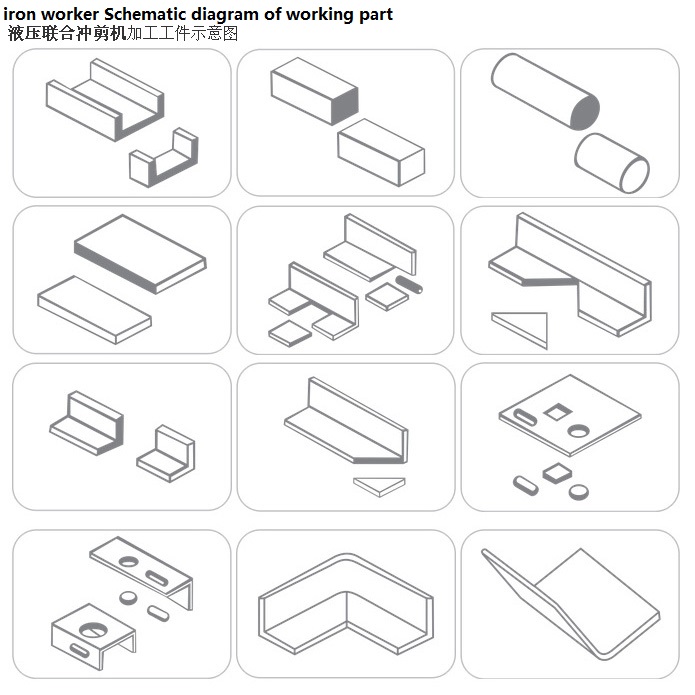 Q35y serijos hidraulinė geležies apdirbimo kirpimo ir perforavimo mašina