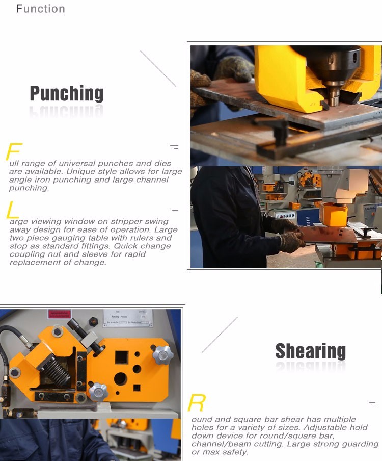 Q35y serijos daugiafunkcinė hidraulinė geležies apdirbimo kombinuota kirpimo ir perforavimo mašina