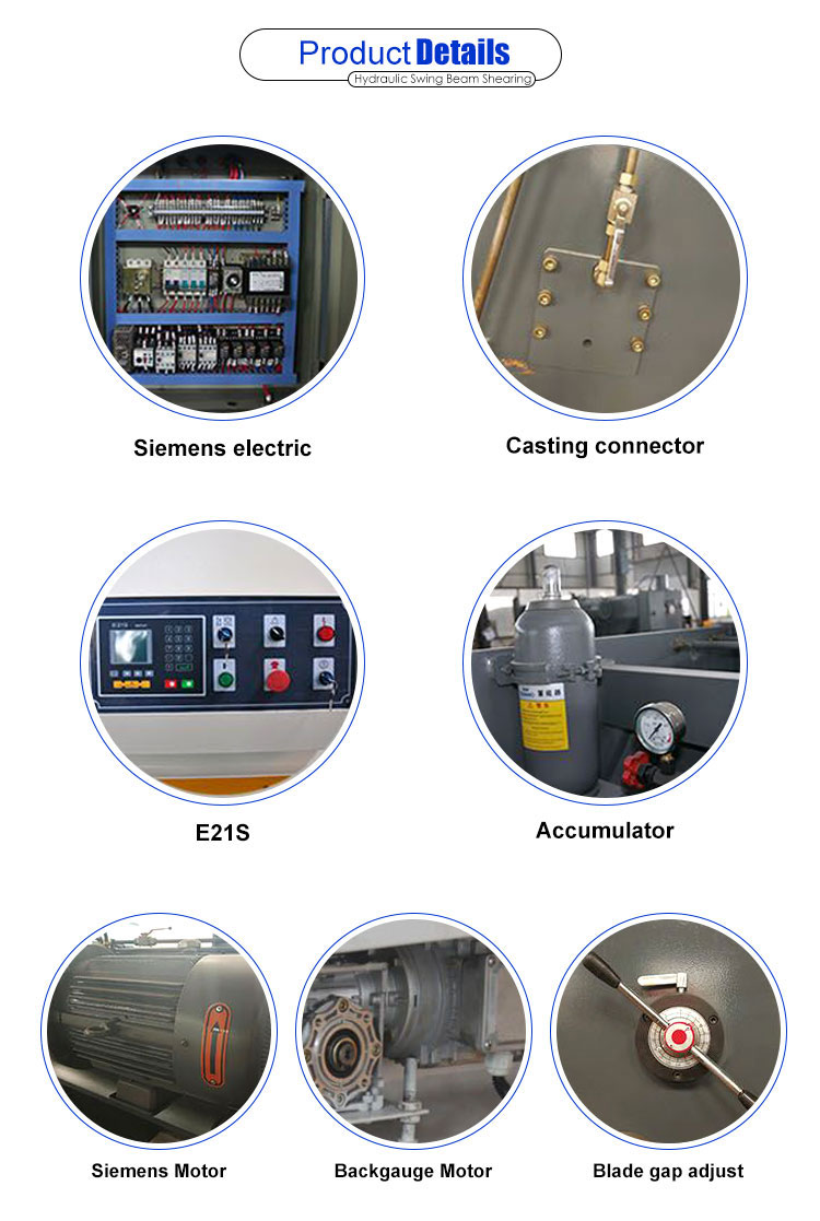 Qc12y-6x5000 Cnc Hydraulic Shearing Machine For Sheet Metal Cutting With Ce Qc12y-6x5000 Cnc hidraulinė kirpimo mašina lakštiniam metalui pjaustyti su Ce